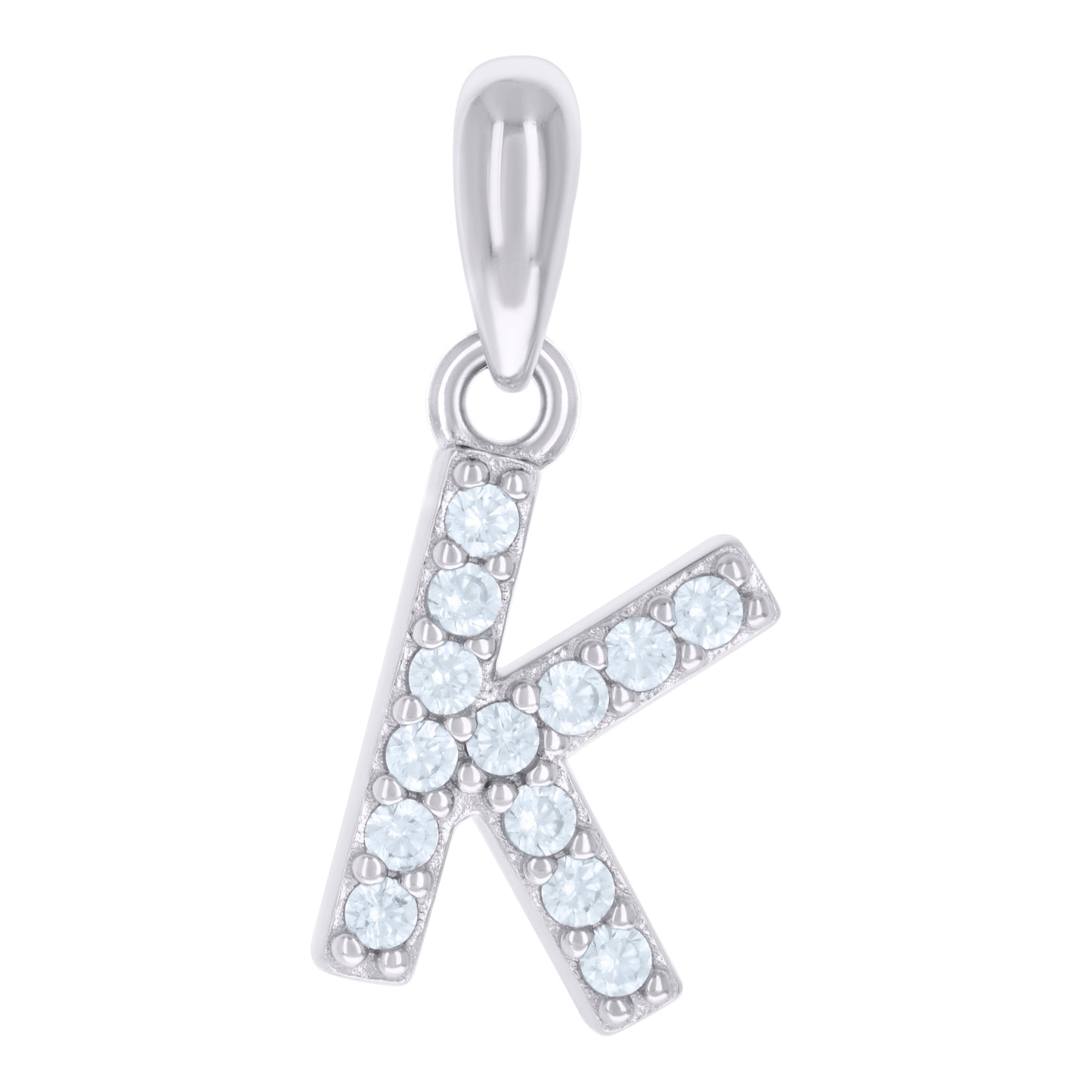 Sterling Silver Or Yellow-Tone Unisex Cubic-Zirconia Initial Alphabet Charm Pendant