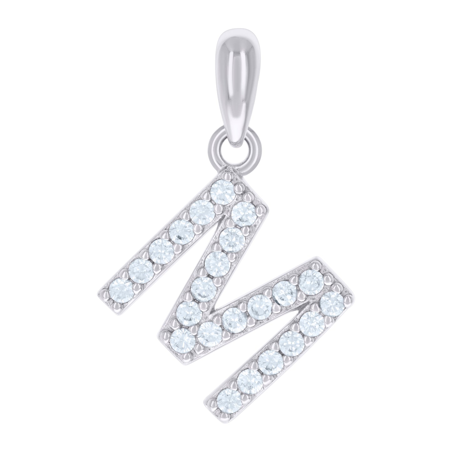 Sterling Silver Or Yellow-Tone Unisex Cubic-Zirconia Initial Alphabet Charm Pendant