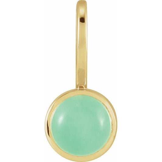 14K Yellow Gold Or Sterling Silver Round 5 Mm Polished Natural Gemstone Charm/Pendant