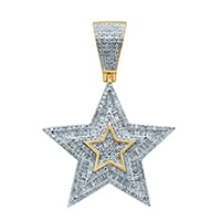 10K Yellow Gold 0.8- 0.93 Cttw Diamond Star Charm