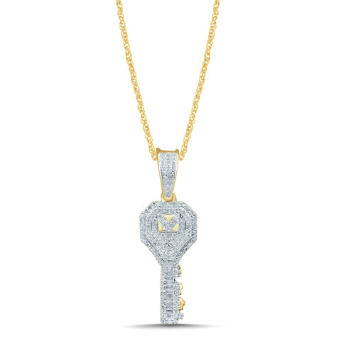 10K Yellow Gold 0.32-0.33 Cttw Diamond Key Charm