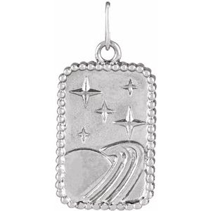 Sterling Silver Galaxy 20.2 X 9.42 Mm Polished Galaxy Pendant