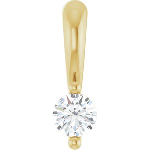 14K Yellow Gold Round 2Mm Gh Si1-Si2 .03 Ct Lab-Grown Diamond 2-Prong Solitaire Basket Pendant