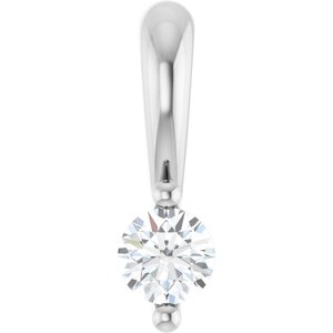 14K White Gold Round 2Mm Gh Si1-Si2 .03 Ct Lab-Grown Diamond 2-Prong Solitaire Basket Pendant