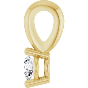 14K Yellow Gold Round 2Mm Gh Si1-Si2 .03 Ct Lab-Grown Diamond 2-Prong Solitaire Basket Pendant