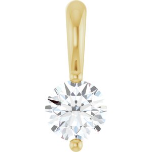 14K Yellow Gold Round 4Mm Gh Si1-Si2 1/4 Ct Lab-Grown Diamond 2-Prong Solitaire Basket Pendant