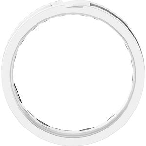 14K White Gold 6 Mm Polished New Aged Deco Wedding Band Size 9.5