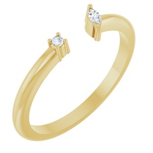 14K Yellow Gold Natural Diamond Natural Diamond Polished .04 Ctw Natural Diamond Negative Space Ring Size 7