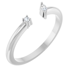 Sterling Silver Natural Diamond Natural Diamond Polished .04 Ctw Natural Diamond Negative Space Ring Size 7