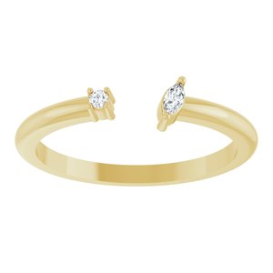 14K Yellow Gold Natural Diamond Natural Diamond Polished .04 Ctw Natural Diamond Negative Space Ring Size 7