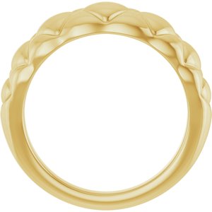 14K Yellow Gold Polished Quilted Petite Dome Ring Size 7