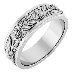 14K White Gold 7 Mm Polished Mens Wedding Band Size 10