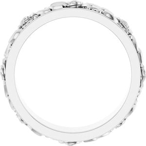 14K White Gold 7 Mm Polished Mens Wedding Band Size 10