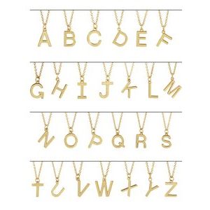 14K Yellow Gold 16 In Polished Initial Necklace
