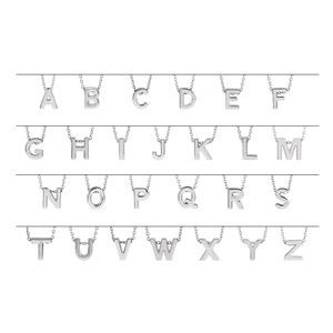14K White Gold Initial S 8 X 5.9 Mm 16-18 In Polished Initial Pendant Slide Necklace