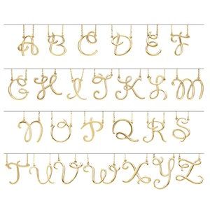 14K White Gold Initial L 19.4 X 13.8 Mm 16 In Polished Script Initial Necklace
