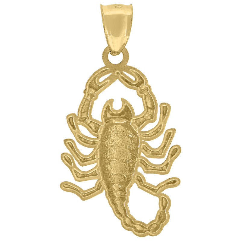 10kt Yellow Gold Mens Scorpion Zodiac Sign/Wildlife Charm Pendant