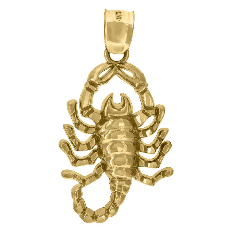 10kt Yellow Gold Mens Scorpion Zodiac Sign/Wildlife Charm Pendant