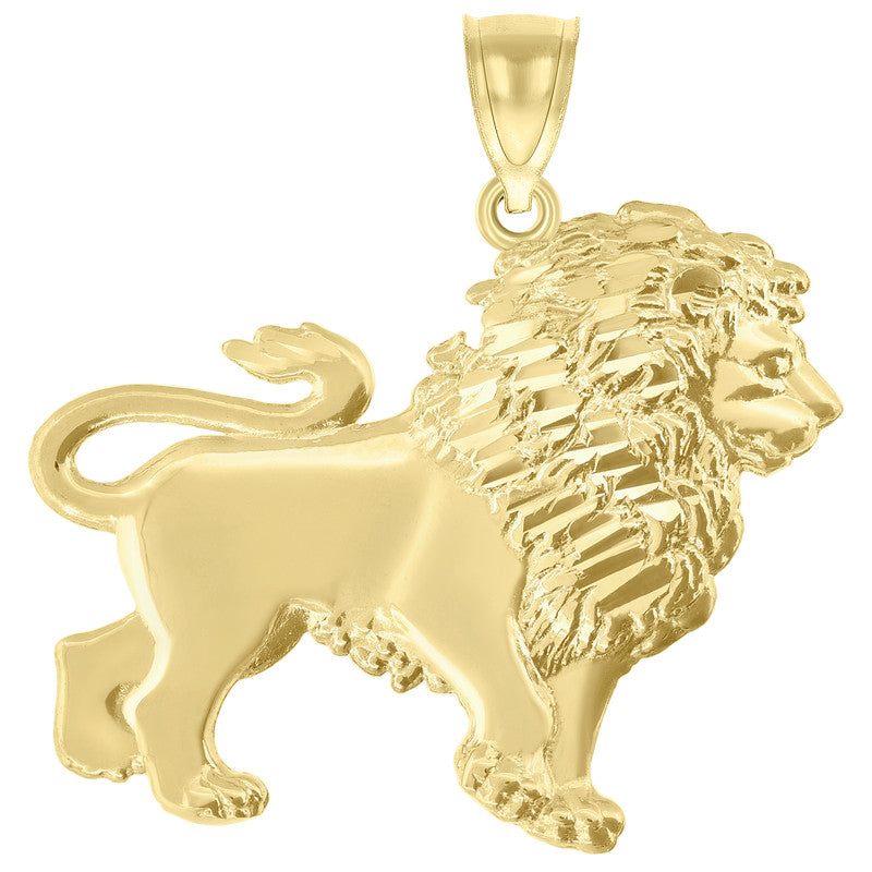 10kt Yellow Gold Polished Leo Lion Zodiac Sign Charm Pendant