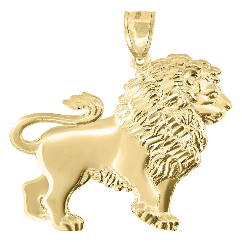 10kt Yellow Gold Polished Leo Lion Zodiac Sign Charm Pendant