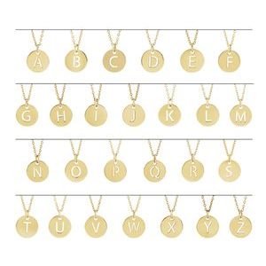 18K Yellow Or Rose Gold-Plated Sterling Silver 10 Mm Polished Initial Disc Pendant