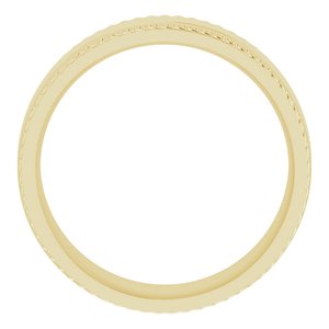 14K Yellow Or White Or Rose Gold Or Sterling Silver 7 mm Milgrain & Rope Stepped-Edge Comfort-Fit Flat Band