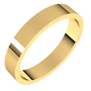 14K Yellow Gold 3.5 Mm Flat Band Size 7