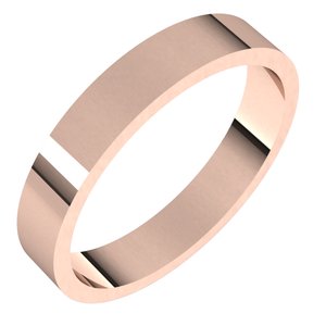 18K Yellow Or White Or Rose Gold Flat Band