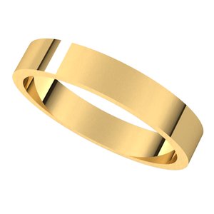 18K Yellow Or White Or Rose Gold Flat Band