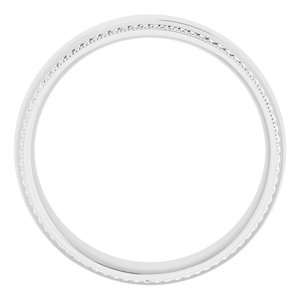 10K Yellow Or White Or Rose Gold Rope & Milgrain Stepped-Edge Comfort-Fit Half Round Band