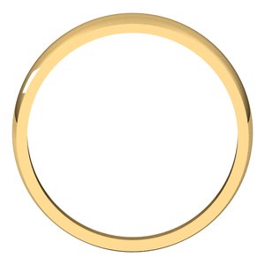 14K Yellow Gold 3.5 Mm Half Round Tapered Band Size 13.5