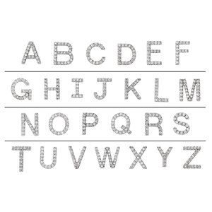 14K White Gold Round Shape 1 Mm I1, G-H 1/10 Ctw Natural Diamond Initial C Earrings