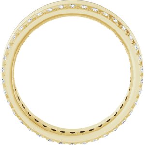 14K Yellow Gold Round 1.3 Mm F+ Vs Lab-Grown Diamond Band Size 7