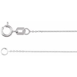 14K White Gold Diamond-Cut Cable Chain, Length: 7 In, Width: .65 Mm