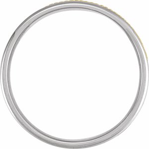 14K White/Yellow Gold 8 mm Flat Comfort-Fit Rope Band with Hammer Finish Size 9