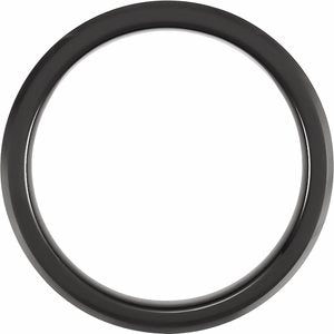 Black Ceramic 6 mm Beveled Edge Band Size 8