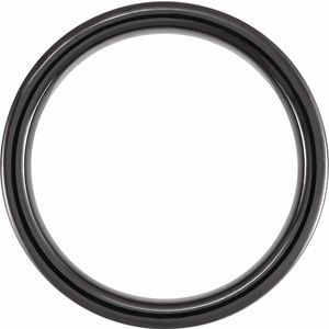 Black Ceramic 6 mm Flat Band Size 8