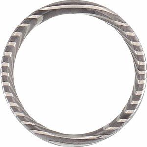 Damascus Steel 6 mm Flat Band Size 12.5