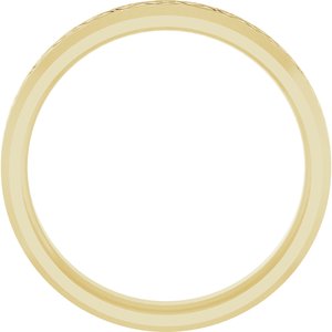 14K Yellow Gold 5 Mm Polished Patterned Wedding Band Size 10