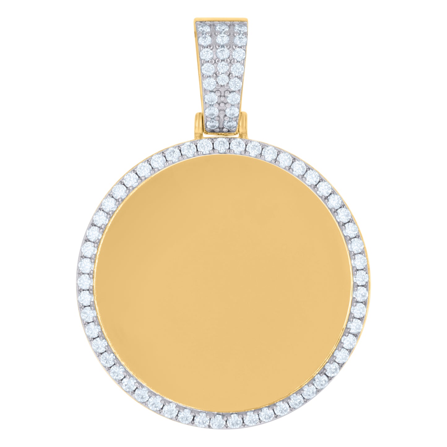 Sterling Silver Mens Cubic-Zirconia Picture Frame Charm Pendant