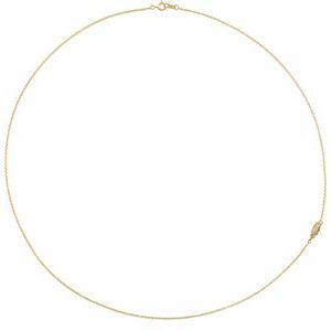 14K Yellow Gold Round G-H I1 .015 Ctw Natural Diamond Off-Center Angel Wing Necklace, Length: 18 In