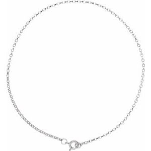 14K Yellow Or White Gold Or Sterling Silver 1.1 mm Spring Ring Rolo 7" Chain