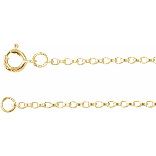 14K Yellow Gold Filled Rolo 1.1 Mm 16 In Spring Ring Polished Rolo Chain