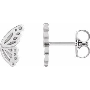 Sterling Silver 10 X 5.7 Mm Pair Friction Backs Included .37 In Polished Butterfly Wing Earrings