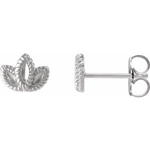 Sterling Silver 7.45 X 5.72 Mm Pair Friction Backs Included Polished Petite Leaf Earring