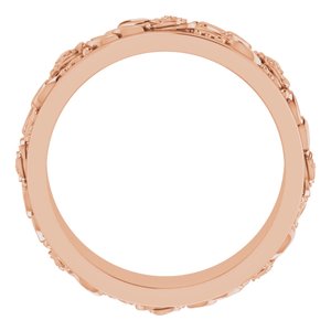 10K Rose Gold 7 Mm Polished Mens Wedding Band Size 9