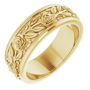 14K Yellow Gold 7 Mm Polished Mens Wedding Band Size 8