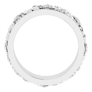 14K White Gold 7 Mm Polished Mens Wedding Band Size 7