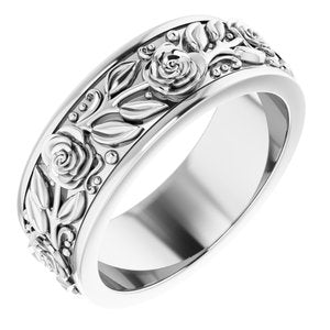 14K White Gold 7 Mm Polished Mens Wedding Band Size 7