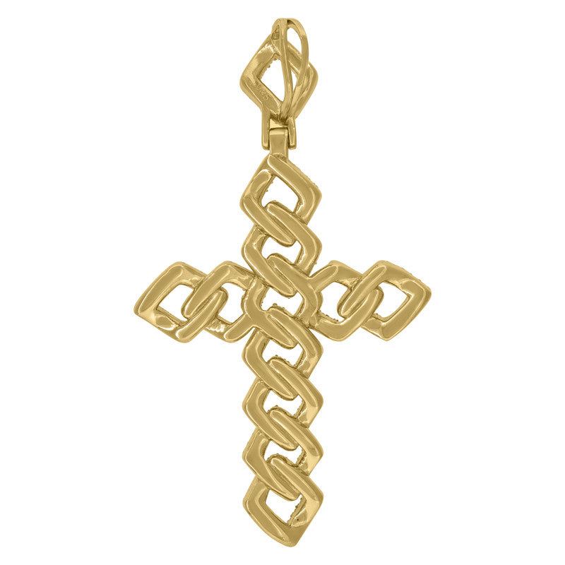 925 Sterling Silver Mens Cubic-Zirconia Cross Religious Charm Pendant